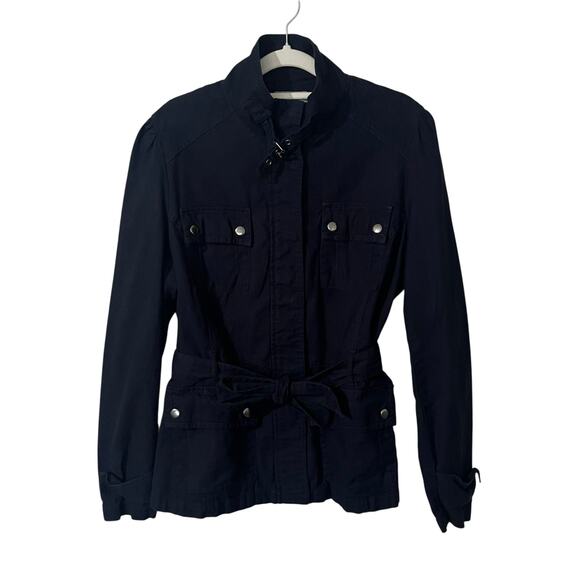 Converse Women’s Military Utility Jacket Large Blue Belted Moto Gorpcore - Picture 1 of 10